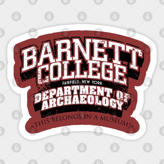 Barnett College Department of Archaeology (Variant) Sticker by Geekeria Deluxe